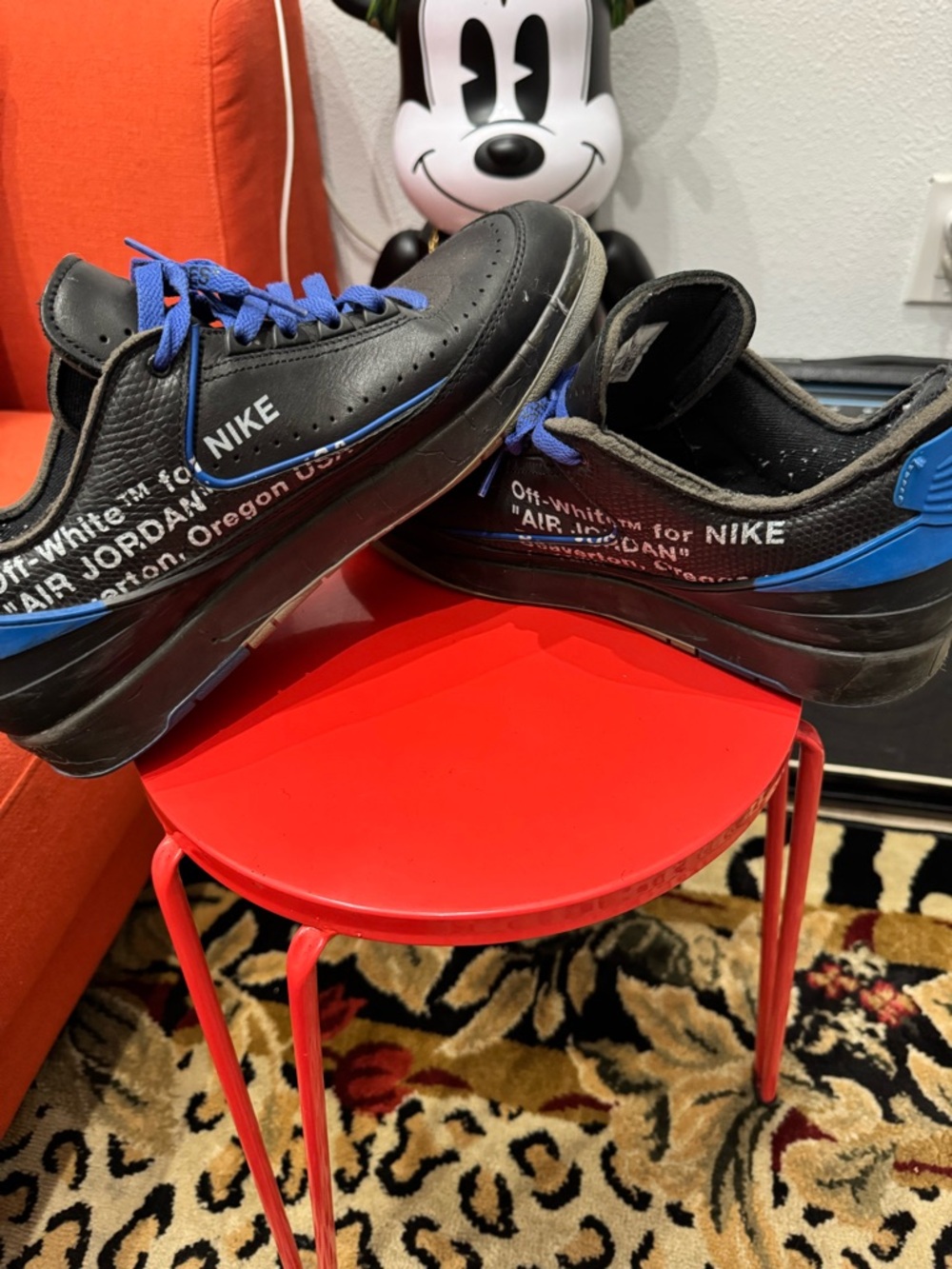 Off-White x Nike Black Sneakers with Blue Accents - Men’s Low Top